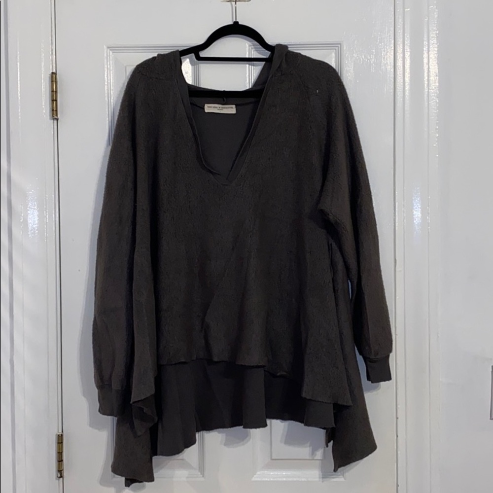 Free people green hoodie sweater